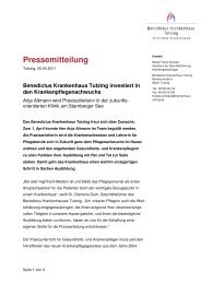 Vollständige Pressemitteilung - Benedictus Krankenhaus Tutzing