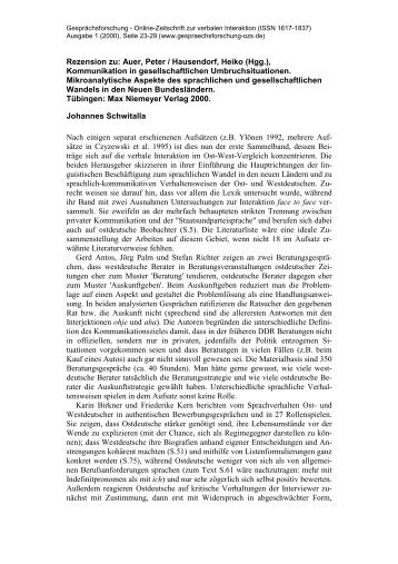 Kommunikation in gesellschaftlichen Umbruchsituationen ...