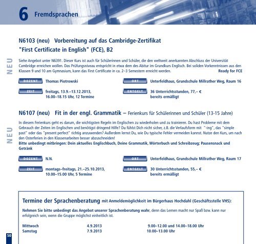 NEU - Volkshochschule der Stadt Erkrath