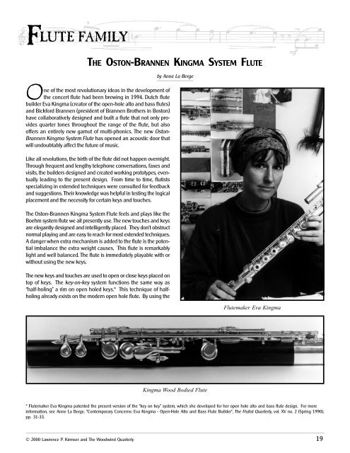 The Kingma Flute - Music Trader Index Page