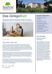 Das GinkgoBlatt Frühjahr 2011 - SeniVita