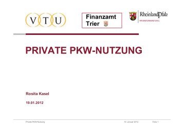 PRIVATE PKW-NUTZUNG - Das Finanzamt Trier