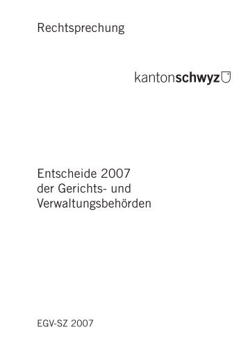 EGV-SZ 2007 - Kantonsgericht Schwyz