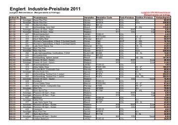 Englert Industrie-Preisliste 2011 - Englert-dienstleistungen.de