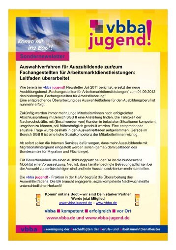 Sondernewsletter der vbba-jugend! - Oktober 2011