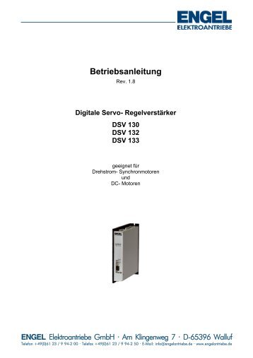 Hinweis - ENGEL - Elektroantriebe