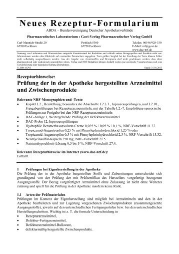 Neues Rezeptur-Formularium - Govi - Der Verlag