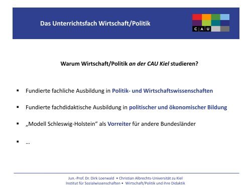 Wirtschaft/Politik - Institut für Sozialwissenschaften - Christian ...