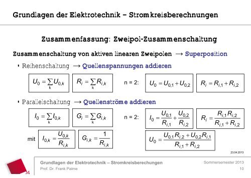 Zusammenfassung: Ladungen, Kräfte, Felder ... - Prof. Palme