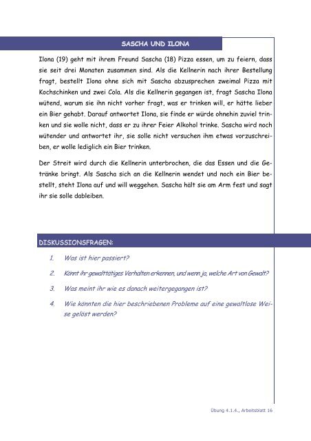German GEAR against IPV Booklet IV (Students Activities Book)
