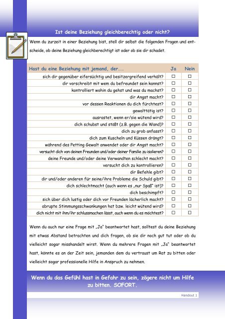 German GEAR against IPV Booklet IV (Students Activities Book)