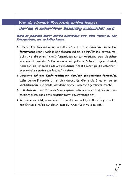 German GEAR against IPV Booklet IV (Students Activities Book)