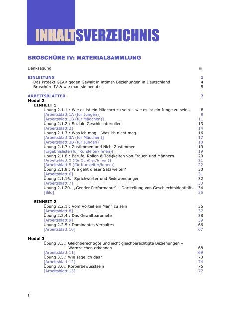 German GEAR against IPV Booklet IV (Students Activities Book)