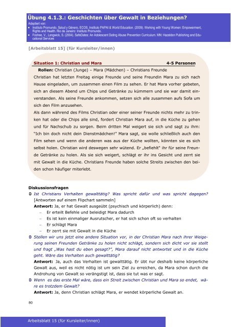 German GEAR against IPV Booklet IV (Students Activities Book)