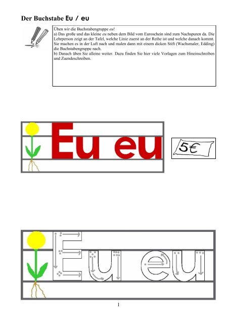 Der Buchstabe Eu / eu - Alpha-Basis-Projekt