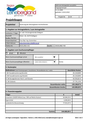 Projektbogen - Region Leinebergland