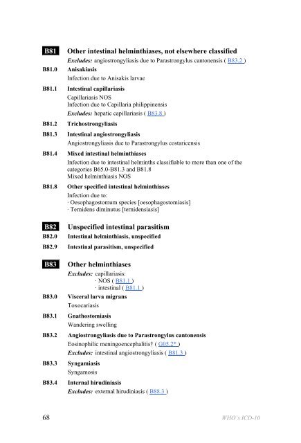 Certain infectious and parasitic diseases