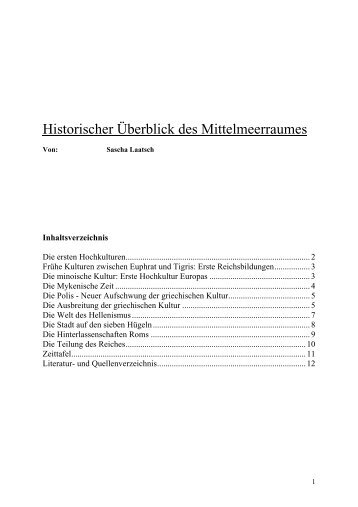 Historischer Überblick des Mittelmeerraumes - Sascha Laatsch