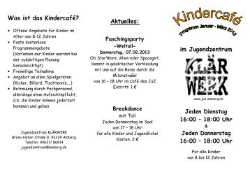 Flyer Jan_Maerz - Jugendzentrum KLÄRWERK