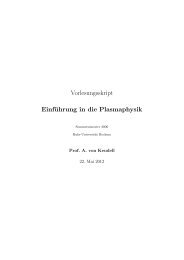 Einführung Plasmaphysik - Ruhr-Universität Bochum