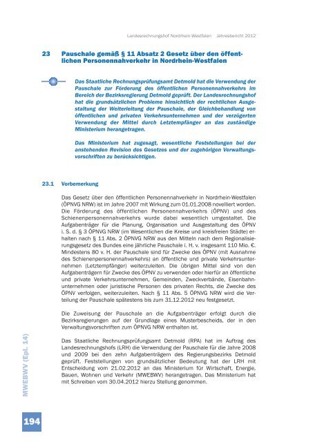 JB 2012 - Landesrechnungshof des Landes Nordrhein-Westfalen ...