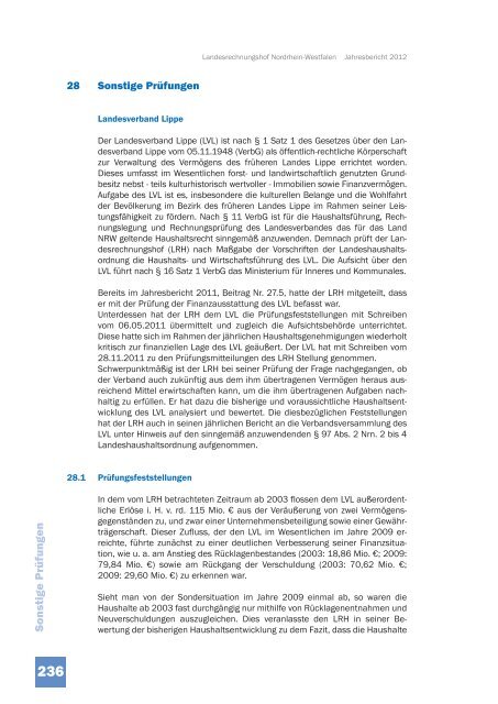 JB 2012 - Landesrechnungshof des Landes Nordrhein-Westfalen ...