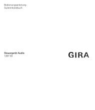 Bedienungsanleitung Systemhandbuch Steuergerät Audio ... - Gira