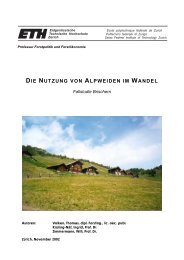 DIE NUTZUNG VON ALPWEIDEN IM WANDEL - ETH Zürich