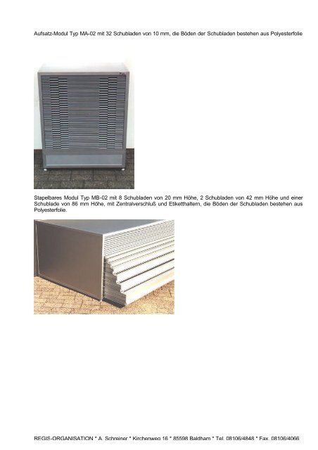 PLANORAMA® ALUMINIUM STORAGE SYSTEMS