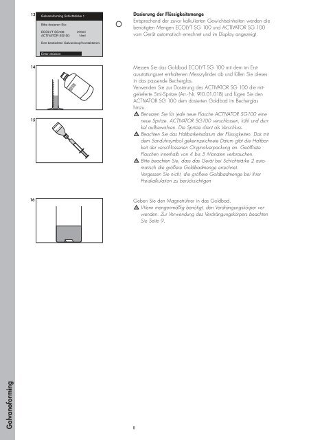 GAMMAT free, Galvanoforming/Vergoldung - Gramm Technik