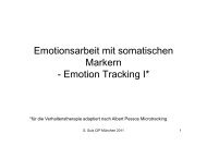 Emotionsarbeit mit somatischen Markern Emotion Tracking I ...
