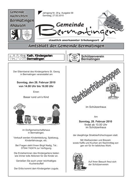 Sonntag, den 28. Februar 2010 von 14.00 Uhr bis ... - Bermatingen