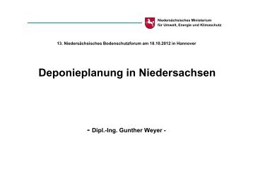 Deponieplanung in Niedersachsen - NGS