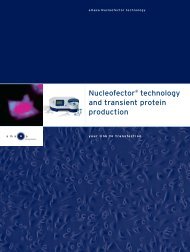 Nucleofector technology and transient protein production