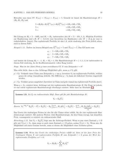 Finanzmathematik 1: Diskrete Modelle - Reinhold Kainhofer