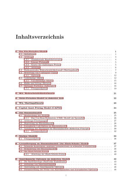 Finanzmathematik 1: Diskrete Modelle - Reinhold Kainhofer