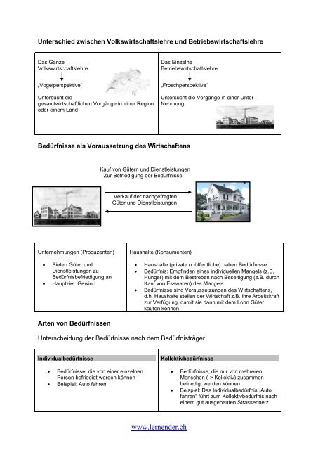 Unterschied Vwl Bwl Wirtschaftskreislauf Lernender Ch