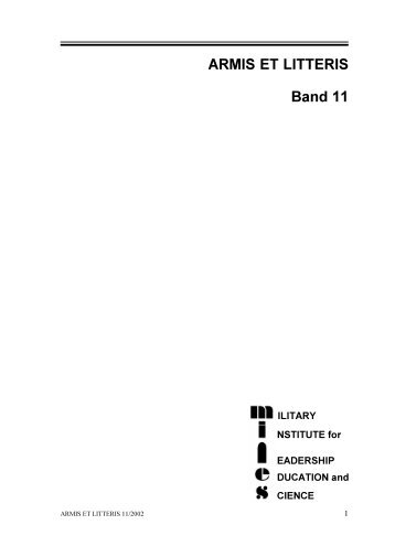 Armis et Litteris 11 - Militärische Führung