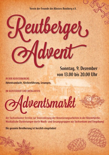 Adventsmarkt - Freunde des Klosters Reutberg eV