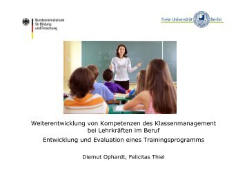 Weiterentwicklung von Kompetenzen des Klassenmanagement ... - IfB