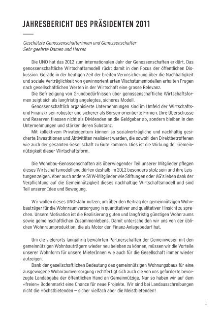 SVW Jahresbericht 2011 - Regionalverband Bern-Solothurn