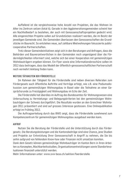 SVW Jahresbericht 2011 - Regionalverband Bern-Solothurn