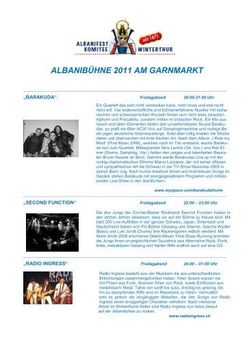 ALBANIBÜHNE 2011 AM GARNMARKT - Albanifest
