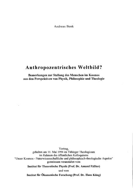 Anthropozentrisches Weltbild? - Katholische-theologie.ph-gmuend.de