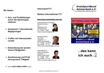 Werbebroschüre Flyer aktuell - Kreissportbund Ammerland