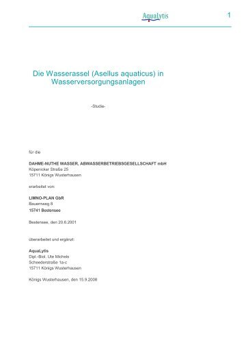 Studie-Wasserassel - AquaLytis