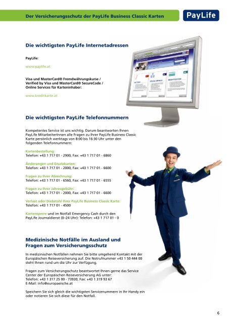 Versicherungsschutz PayLife Business Classic (pdf) - Kreditkarte.at