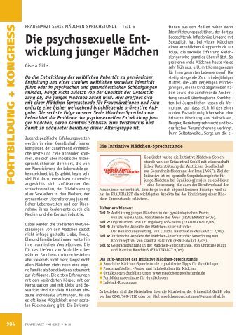 Die psychosexuelle Ent- wicklung junger Mädchen - Frauenarzt