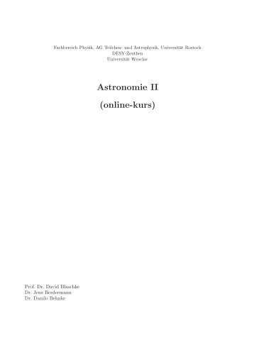 Astronomie II (online-kurs)