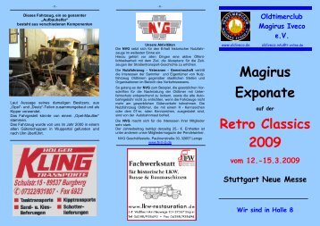 Faltblatt des OCM auf der Retro 2009 - Oldtimerclub Magirus IVECO ...